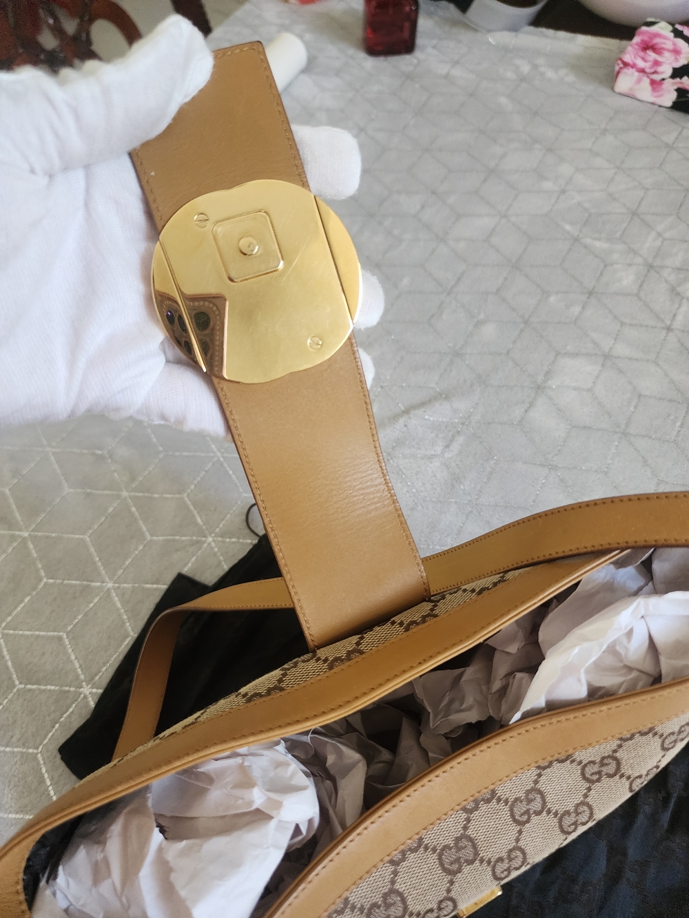 GUCCI | Limited Edition GG Monogram Sherry Line Shoulder Bag - Picture 9 of 15